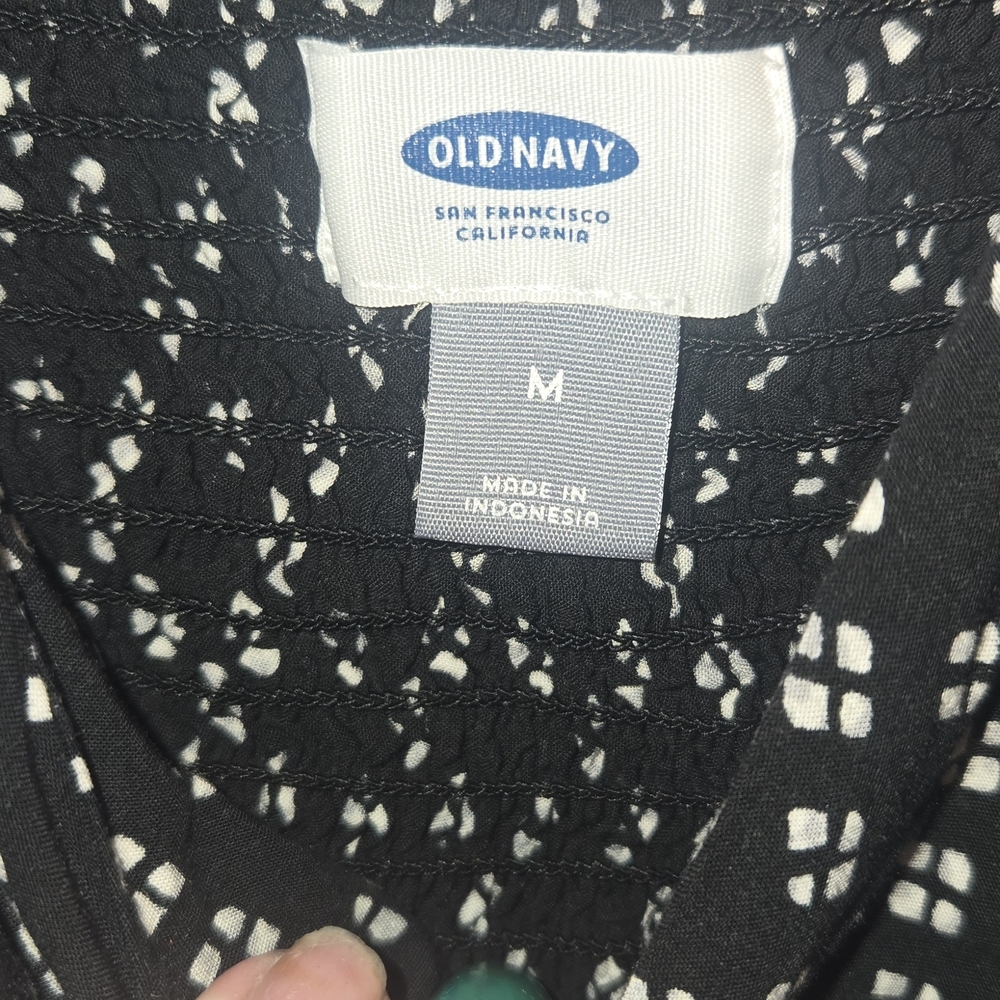 Old Navy Blue and White Sleeveless Midi Dress